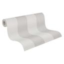 Papel pintado a rayas topo crema blanco - Papel pintado no tejido con textura elegante y moderno