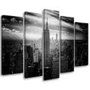 5 stykke lærredstryk New York City sort og hvid