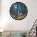 Póster Bosque y estrellas de noche - SpaceFrog Designs - Redondo