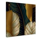 Lienzo abstracto hojas de palmera color oro - Cuadrado