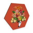 Hexagone - Alu-Dibond Frida Floral Studio - Rouge botanique