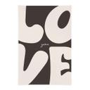 Póster de tela con tipografía - Love you Retro Letters
