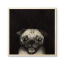 Cuadro de madera Graves - Snuggle Pug - Cuadrado