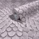 Papel pintado no tejido flores, aspecto 3D geométrico mate en rojo 