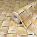 Non-woven tapet i 3D-vævet trælook beige 3D-look