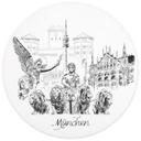 Fototapet - Rundt Love your City - München Sort og hvid - vliesetapet/selvklæbende non-woven tapet