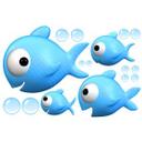 Wallsticker - Agullo - Blå Fisk