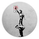Tableau sur alu-Dibond rond Banksy - Graffiti is a crime