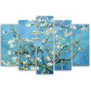 5 stykke lærredstryk, mandelblomst Vincent Van Gogh