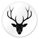 Wandcirkel Alu-Dibond - Ireland - Black Deer