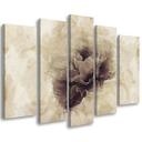 Lærred print 5 styk, Rose Flower Vintage Beige