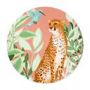 Poster Rond Goed Blauw - Tropical Pink