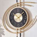 Moderne Wanduhr in Metalloptik | Mid-Century/Art-Deco | gold, 41x54 cm