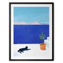 Póster motivo verano - Siesta con gato junto al mar - Rivers