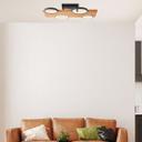 Deckenleuchte Elena, braun, 55 x 34,6 cm, Holz LED-Deckenleuchte, dimmbar