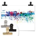 Póster Bleichner - El horizonte de Berlín en acuarela