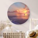 Tableau sur alu-Dibond rond aerroscape - Coucher de soleil sur la mer
