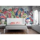 non-woven tapet Graffiti fototapet Designwalls i farverige og grå farverige vægge 