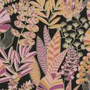 Papel pintado hojas negro naranja rosa - papel pintado tejido-no tejido plantas de la jungla
