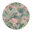 Póster Hojas Tropicales en la Selva Rosa - Decoración Floral - Redondo