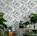 Blomstertapet, non-woven tapet Novamur Jackie hvid, sort