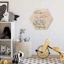 Hexagone - Bois placage bouleau Kvilis - Hippopotame Life is beautiful with family