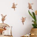 Decoración en madera habitación de niña hadas - caoba (4 piezas)