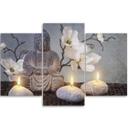 3 stykke lærredsprint, Buddha Orchid Flowers Nature