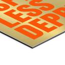 Geborsteld Alu-Dibond met goud-, zilver- & kopereffect - More Espresso less depresso - Fritsch