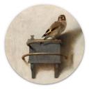 Tableau en alu-Dibond Fabritius - Le chardonneret - Rond