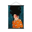 Misteriosa mujer con Póster de tela de rosas - Hülya