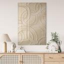 Glasbillede - Abstrakte ringe beige - Grande