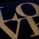Wanddecoratie Love - Gouden glitters