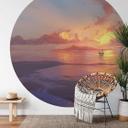 Fototapet - Rundt aerroscape - Solnedgang ved havet - vliesetapet/selvklæbende non-woven tapet