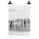Póster bosque nuboso en blanco y negro - Xu