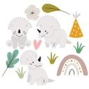 Sticker mural Set Bébé Tricératops