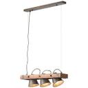 Pendelleuchte Maria, braun, 115 x 70 cm, Holz Pendellampe, dimmbar