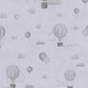 Papel pintado infantil globos aerostáticos gris blanco - globos y nubes -
