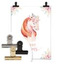 Póster Kvilis - Dulces sueños - Unicornio con corona de flores