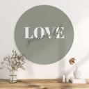 Dibond vægdekoration Love yourself – print på aluminium (Alu-Dibond)