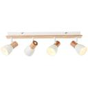 Spotbalken Emil, braun, 16,5 x 57,5 cm, Holz Lampe