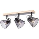 Spotbalken Tom, braun, 56,8 x 20 cm, Holz Deckenspots, dimmbar