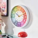 Lernuhr für Kinder Regenbogen | Wanduhr mit Lernzifferblatt | bunt, Ø25cm