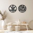 MDF - Decoración en madera - Flores en círculo - Wildflower