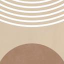 Abstrakt geometri i balance Fototapet - Beige - Ristova