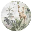 Muursticker jungle dieren op een Afmeting - Ms Tiff - Rond
