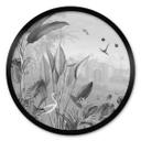 Póster Sir Edward - Botánica blanco y negro - Redondo