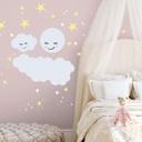 Muursticker  Wolken en Maan met Glow in Dark Sterrenhemel