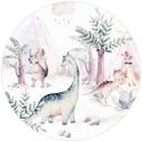 Sticker mural Kvilis - Le monde des dinosaures - Rond
