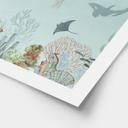 Póster habitación infantil aventura submarina con animales marinos - Azul - Oliver Robins
